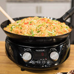 Nuwave PIC Double, Portable, Powerful 1800W with 2 Large 8” Heating Coils, Independent Controls & Mosaic Induction Wok, Precise Temp Controls from 100°F to 575°F in 5°F, Wok Hei