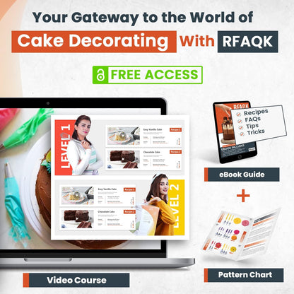 RFAQK 50PCs Cake Decorating Supplies Kit with 12" Aluminum Rotating Cake Turntable Stand, Professional Leveler, Straight & Offset Spatulas, 12 Numbered Icing Tips & Bags