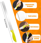 Boao 3 Pieces Kitchen Baking Tools, Adjustable Cake Levelers, Double Wire Cake Slicer Levelers and Stainless Steel Knife with Plastic Handle for Wedding Birthday Leveling and Molding