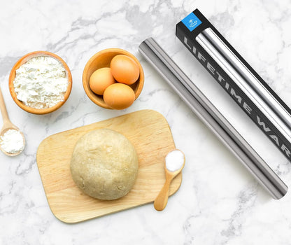 Zulay Kitchen 15.9 inch Professional Stainless Steel Rolling Pin - Lightweight Metal French Rolling Pin - Perfect for Baking, Fondant, Pizza Dough Roller, Dumpling