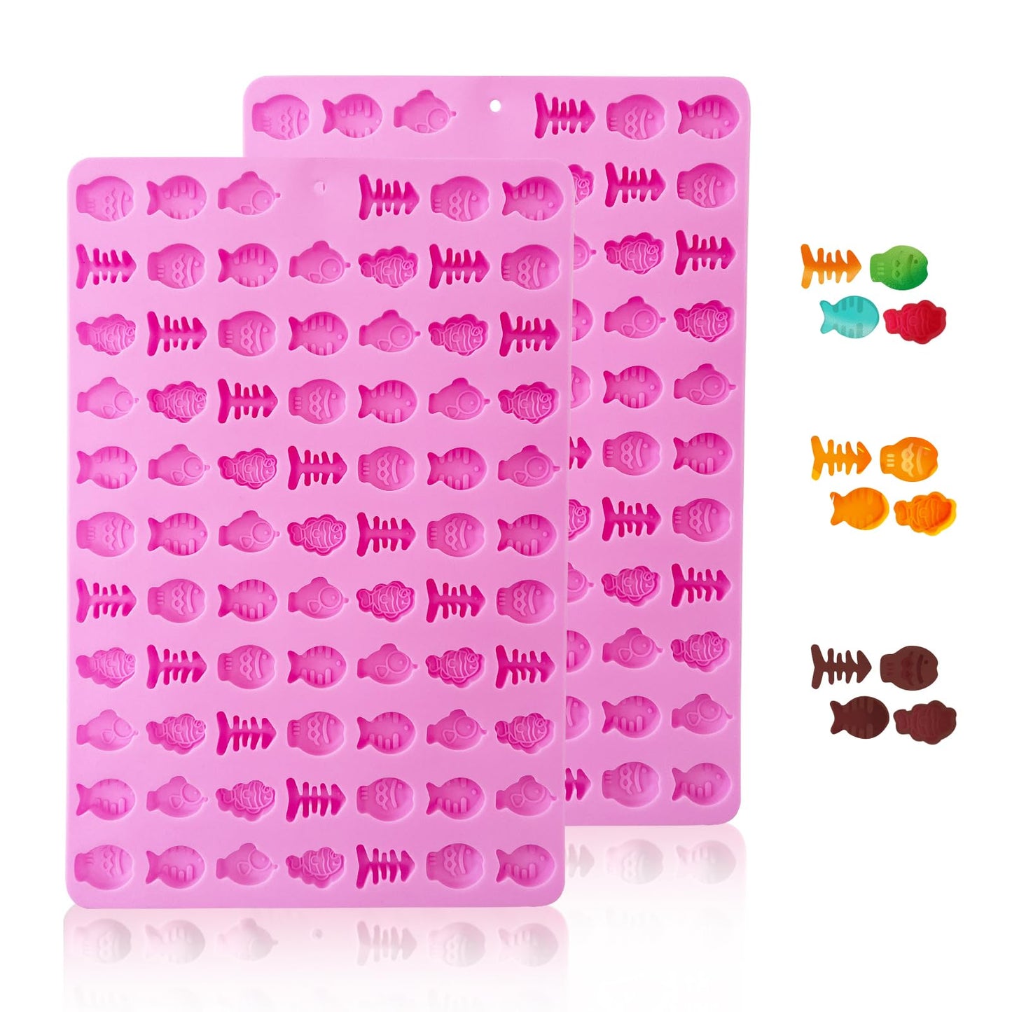 2 PCS Mini Silicone Molds, 106 Cavity Dog Bone + 69 Cavity Paw Mold for Baking Biscuits, Cookies, Candy, Chocolate, Jelly Pet Dog Treats