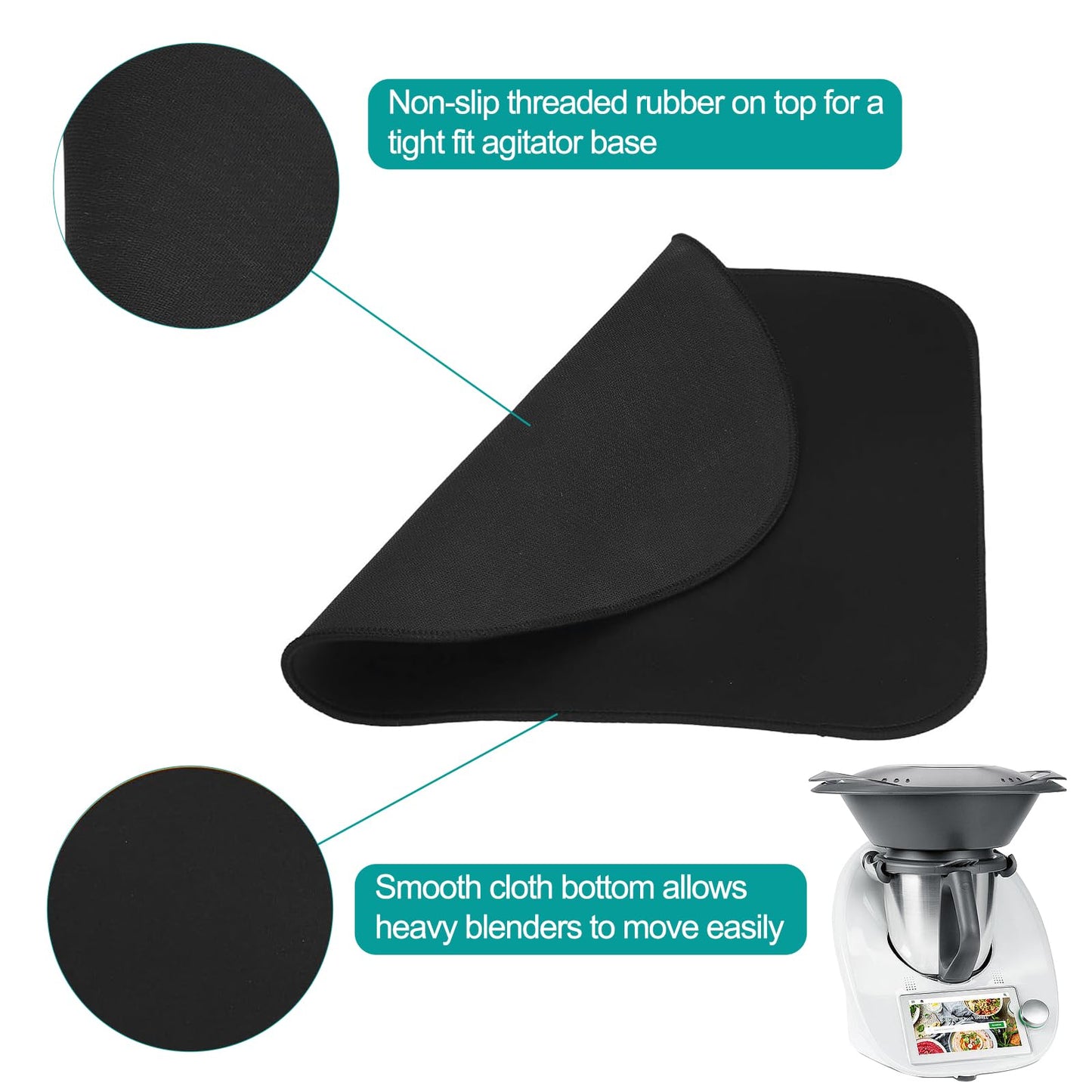 Kitchen Sliding Mat，Kitchen Countertop Sliders Pad for Thermomix TM5 TM6 TM21 TM31，Fireproof Heat Resistant Mats for Air Fryer, Coffee Maker, Stand Mixer, Toaster (12"*14")