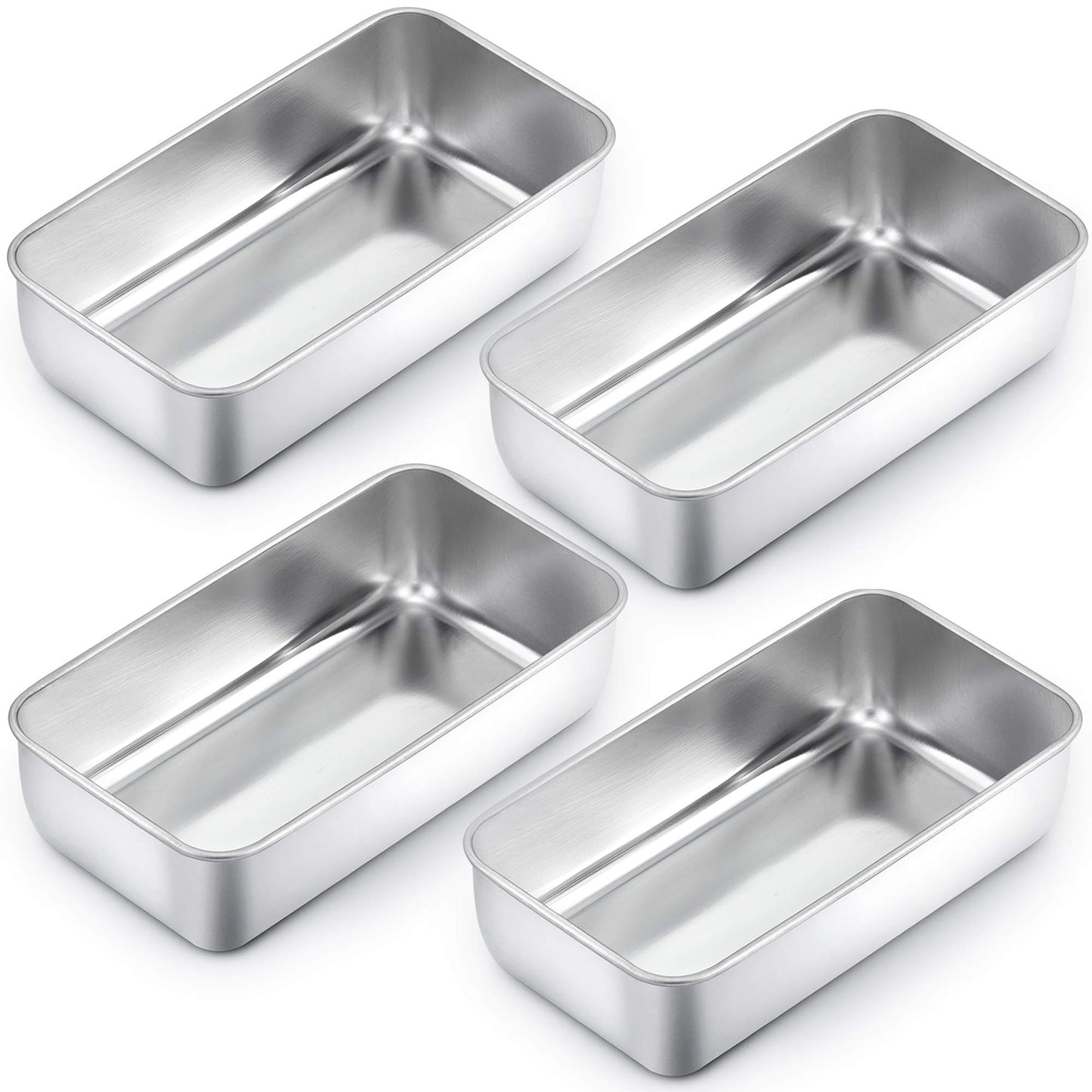 TeamFar Loaf Pans for Baking Bread, 9 × 5 Inch Stainless Steel Loaf Bread Pans Tins for Homemade Brownies, Healthy & Sturdy, Oven & Dishwasher Safe - Set of 2