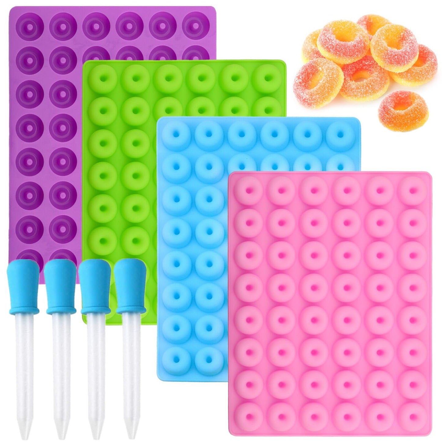 JOERSH Square Candy Molds Silicone Molds for Hard Candy, Gummy, Caramels, Chocolate, Ganache, Ice Cubes, 252 Cavity