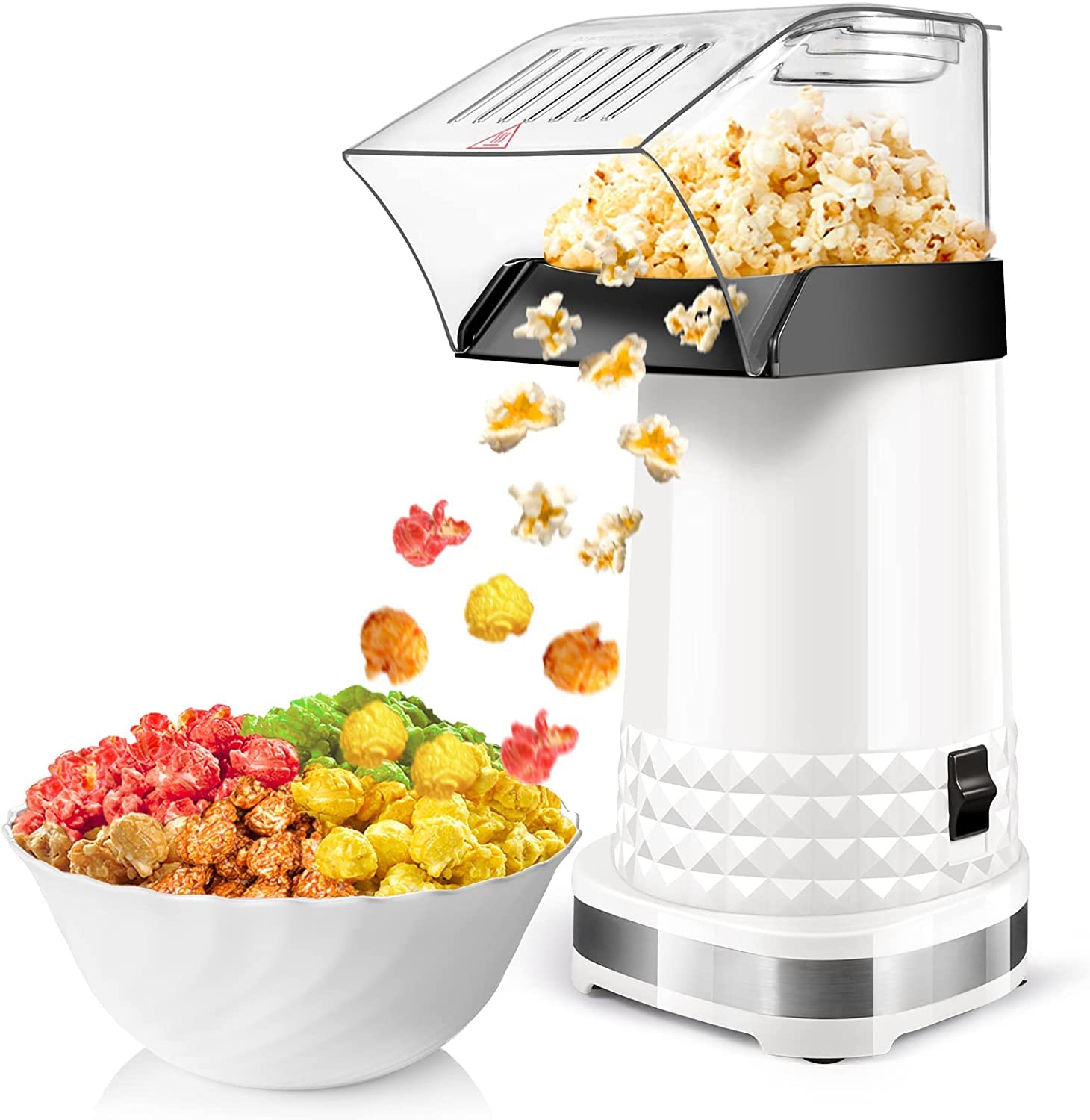 Maszyna do popcornu, maszyna do popcornu Air Popper o dużej wydajności, 4,5 kwarty, 1200 W, 2 minuty szybkiego popcornu, bez oleju, bez BPA, miniaturowa maszyna do popcornu z certyfikatem ETL, maszyny do popcornu do domu