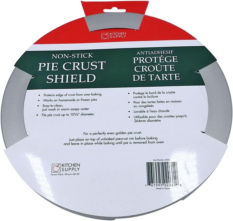 Kitchen Supply Pie Crust Shield, Gray, Round, 10 3/8 inches, Practical/Functional