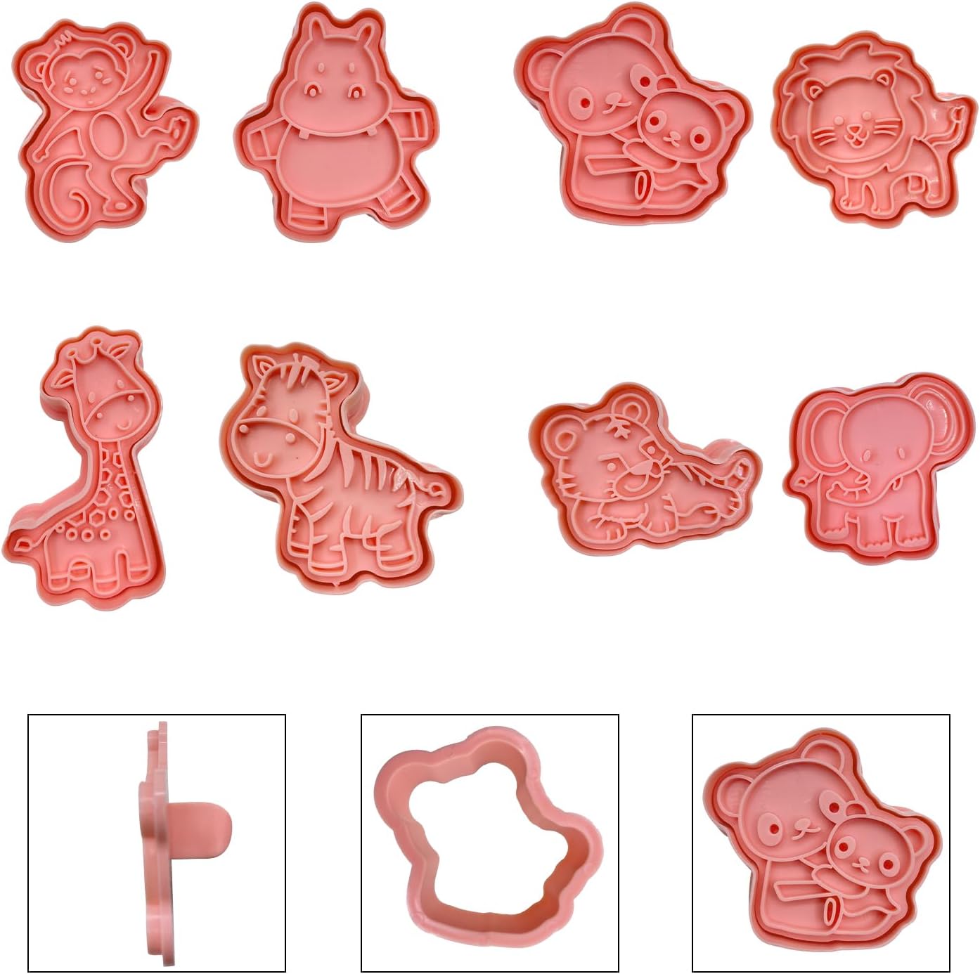 Forest Animal Cookie Cutters for Kids,Mini Cartoon Cookie Cutters with Plunger Stamps Set for Home Baking,Biscuits Cutter,Cake Decoration,Cute 3D Cookie Stamps
