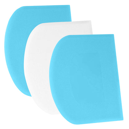 SURDOCA Dough Scraper Bench Scraper - 3P 4.7x3.7" Plastic Flexible Bowl Scraper, Sharp Edge & Angles Cake Scraper. Non-Slip Bakeware Decorating Tools Sculpting & Modeling Tools - Green+White+Green