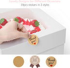 3 Pack Cake Boxes, 10x10x8 Inches Tall Cake Box with Cake Boards, White Bakery Boxes with Window, Disposable Cake Containers with Lids for Cake, Donuts, Pies, Cookies, Wedding, Birthday, Party