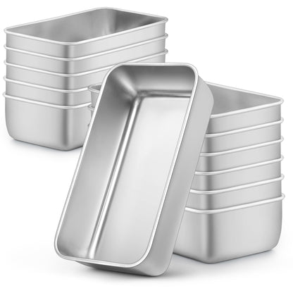 LIANYU 8 Pack 9x5 Loaf Pans for Bread Baking, Stainless Steel Baking Bread Pans, Small Loaf Tins for Homemade Brownies and Pound Cakes, Dishwasher Safe