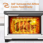 Nuwave Bravo XL Air Fryer Toaster Smart Oven, 12 w 1, kombinacja grilla/płyty do pieczenia, pojemność 30 qt XL, 50°F-500°F regulowana w precyzyjnych odstępach co 5°F, zintegrowany inteligentny termometr, technologia Linear T