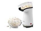 Nostalgia 16 Cup Hot Air Popcorn Maker | Przyrządza gorący, zdrowy popcorn, bez oleju | W zestawie miarka do ziaren | Stal nierdzewna | Biały