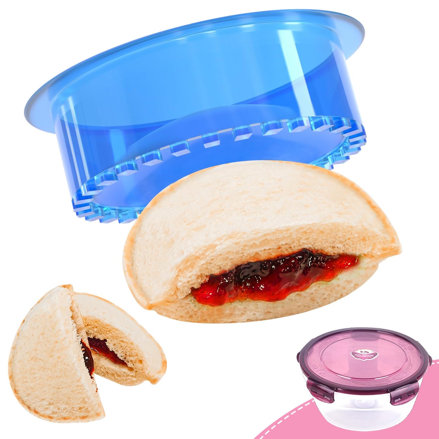 HiYZ Sandwich Cutter and Sealer - 5 PCS Decruster Sandwich Maker - Peanut Butter and Jelly Crustless Sandwich Bread Pancake Maker Cookie Cutter for Kids Children Boys Girls