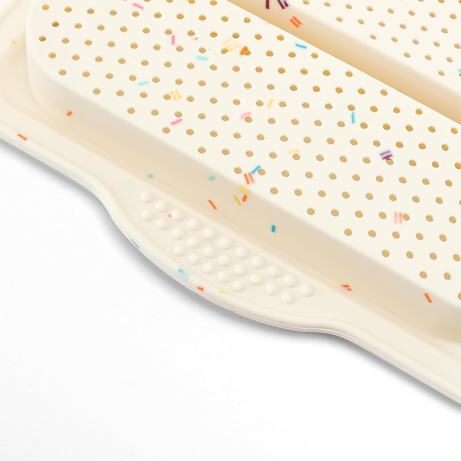 French Bread Hoagie Sub Roll Baking Pans 4-slot, Non Stick Silicone Mould Mold Tray for Sandwich Baguette Hot Dog Bun Loaf Food, Mini Tool Set for Restaurant Homemade Household Breakfast Dinner-Beige