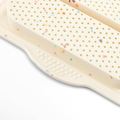 French Bread Hoagie Sub Roll Baking Pans 4-slot, Non Stick Silicone Mould Mold Tray for Sandwich Baguette Hot Dog Bun Loaf Food, Mini Tool Set for Restaurant Homemade Household Breakfast Dinner-Beige