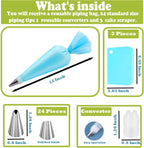 FANTEXY Piping Tips Set,29 Pieces Cake Decorating Supplies Kits with 24 Standard Piping Tips, 3 Scrapers,1 Converter,1 Reusable Pastry Bag, Stainless Steel Icing Nozzles for Cakes, Cupcakes, Cookies