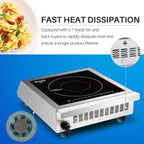 Duxtop Professional przenośna kuchenka indukcyjna, palnik do użytku komercyjnego, palnik indukcyjny o mocy 1800 W z czujnikiem dotykowym i ekranem LCD, P961LS/BT-C35-D, srebrny/czarny