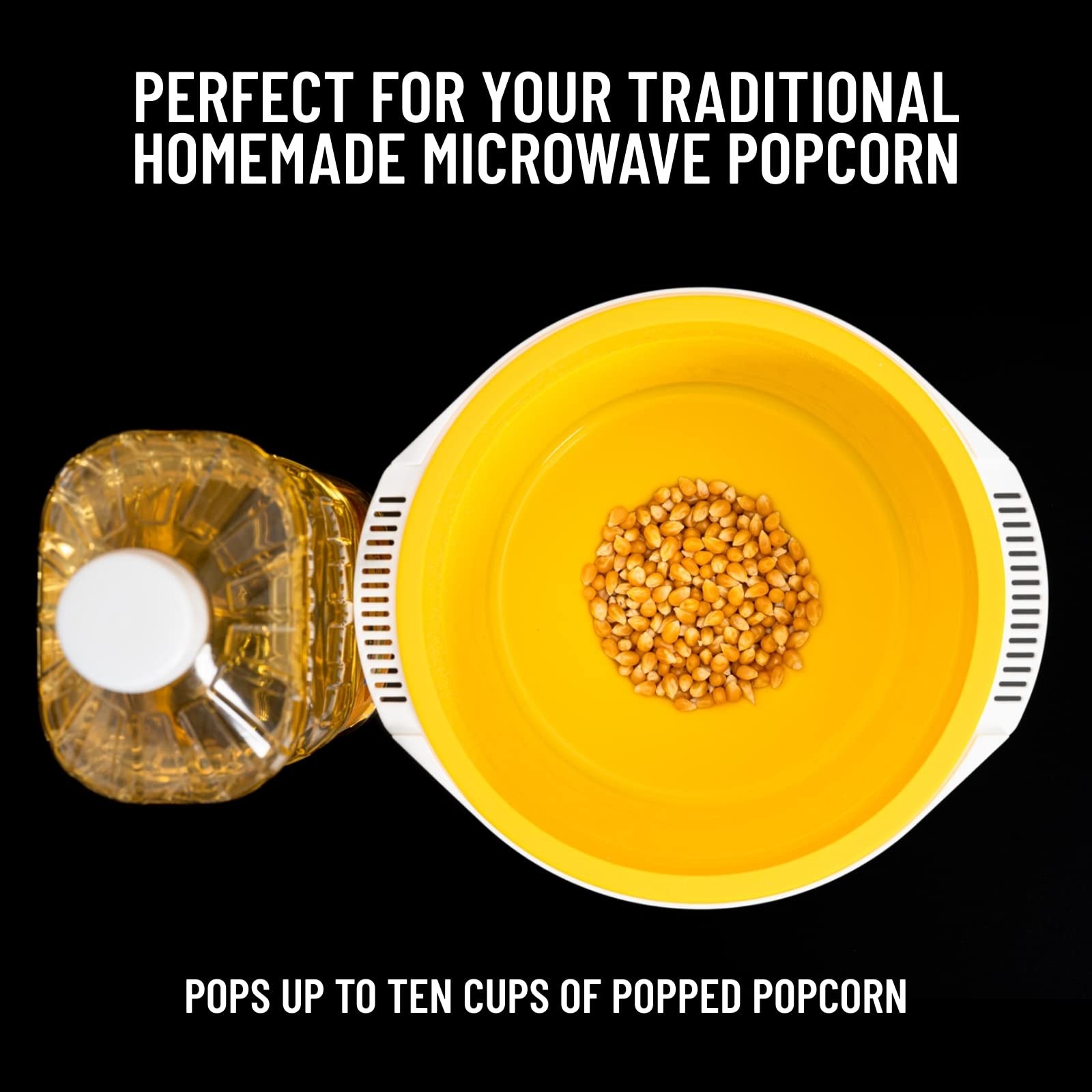 Opopop Silikonowa maszynka do popcornu - składana miska do robienia popcornu w mikrofalówce, bez BPA i do mycia w zmywarce