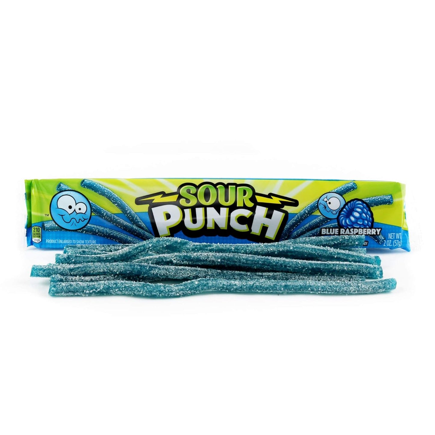 Sour Punch Straws, Sweet & Sour Flavored Soft, Chewy Candy, Tray, Blue Raspberry , 2 Ounce (Pack of 24)
