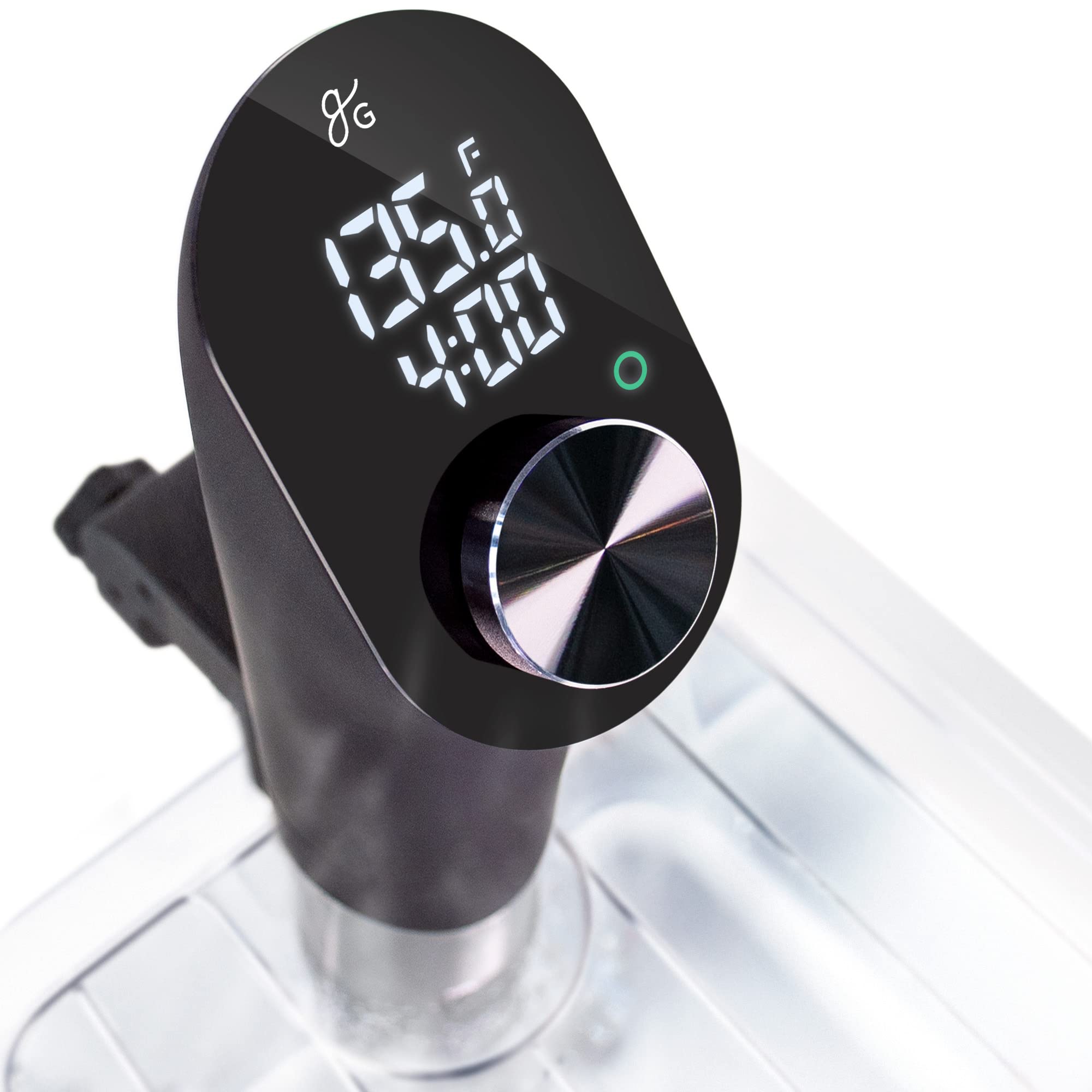 Комплект Greater Goods Pro Sous Vide — потужна та точна плита Sous Vide потужністю 1100 Вт і преміальний пластиковий контейнер із решіткою, кришкою та неопреновим чохлом для Sous Vide | Розроблено в Сент-Луїсі