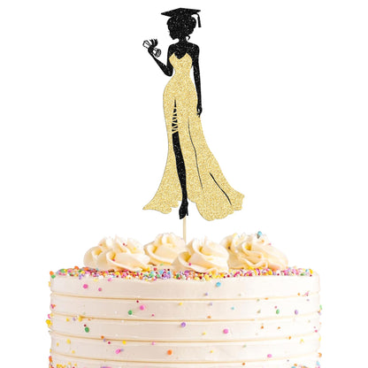 1Pc Congrats Grad 2025 Cake Topper Red Glitter Diploma Graduation Cap Cake Pick Congrats Class of 2025 Cake Decorations for 2025 Graduation Theme High School Boys Girls Graduate Party Supplies