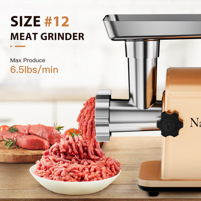 3000W Electric Meat Grinder Sausage Maker Machine Food Grinder with 3 Stainless Steel Sausage Stuffer Tube 3 Grinding Plates Hamburger Press Kubbe Kit for Home Kitchen