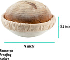 9 inch Round Banneton Bread Proofing Basket Liner SUGUS HOUSE Brotform Dough Rising Baking Bowl Dough Gifts for Bakers Proving Baskets for Sourdough