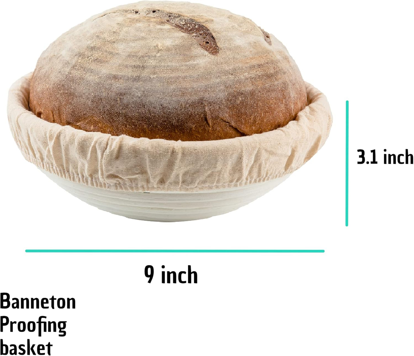 9 inch Round Banneton Bread Proofing Basket Liner SUGUS HOUSE Brotform Dough Rising Baking Bowl Dough Gifts for Bakers Proving Baskets for Sourdough