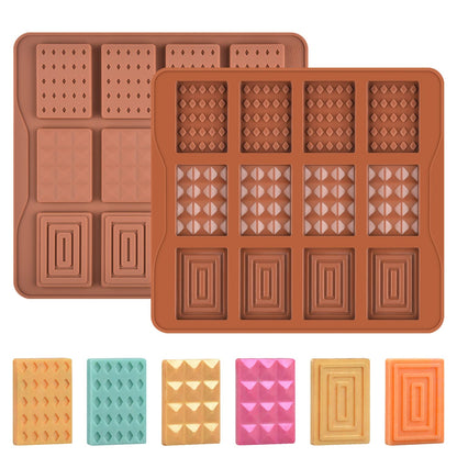 1 Pc Chocolate Bar Mold Deep Dubai Break Apart Candy Molds Thick Stuffed Silicone Molds for Filling Knafeh Pistachio Chocolate Bar and Wax Melts Large (Pyramid Shape)