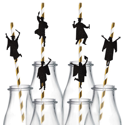 24 PCS 2025 Graduation Cupcake Toppers Glitter Diploma Congrats Grad Cap Cupcake Picks Class of 2025 Cake Decorations for 2025 Graduation Theme Party Supplies Pink