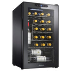 Wine Enthusiast 24-Bottle Compressor Wine Cooler with Upright Bottle Storage - Freestanding Wine Refrigerator with Digital Touchscreen and LED Temperature Display