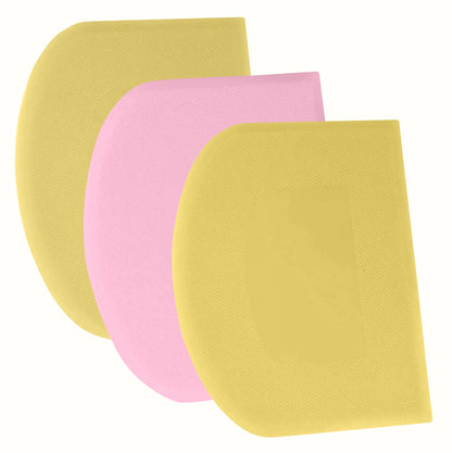 SURDOCA Dough Scraper Bench Scraper - 3P 4.7x3.7" Plastic Flexible Bowl Scraper, Sharp Edge & Angles Cake Scraper. Non-Slip Bakeware Decorating Tools Sculpting & Modeling Tools - Green+White+Green