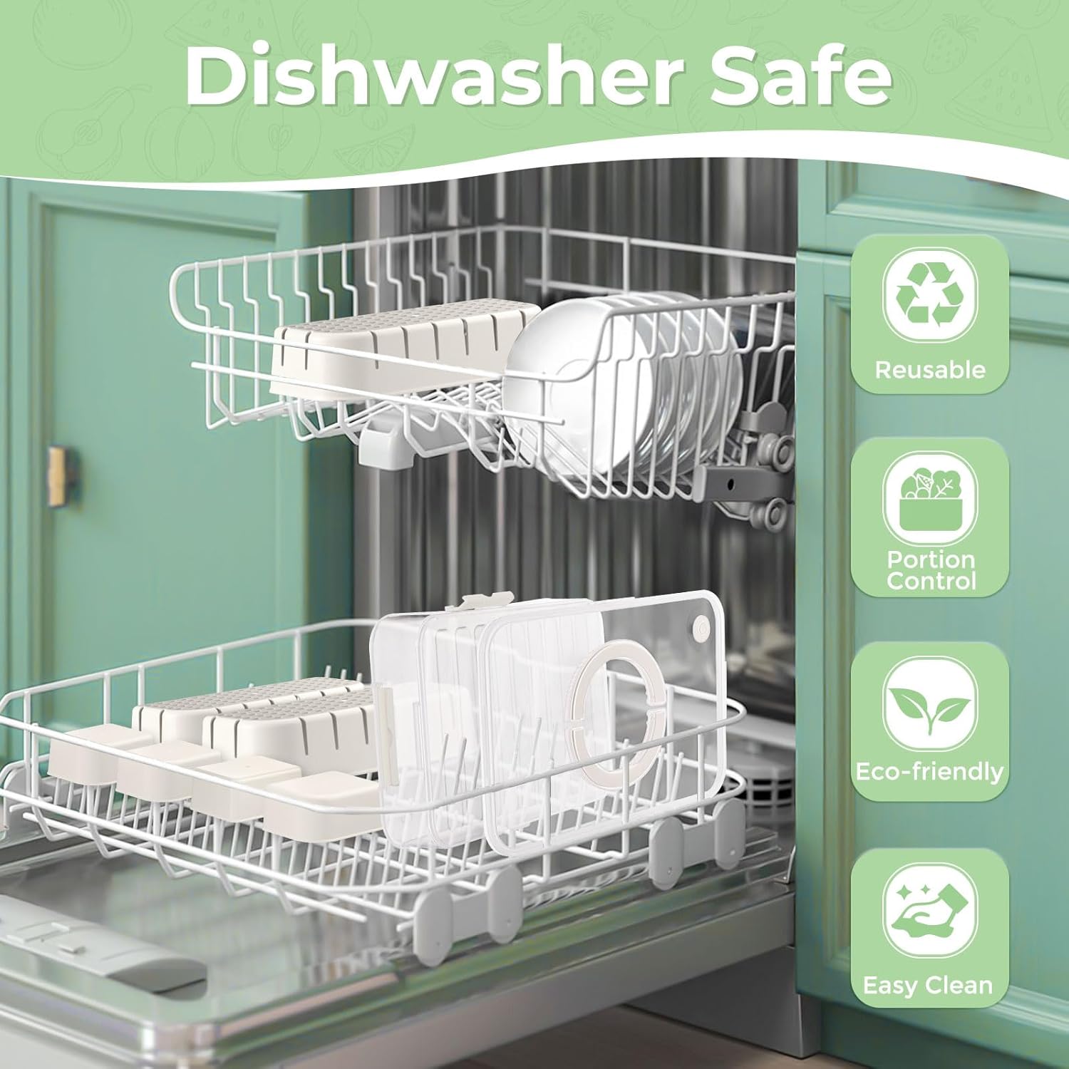 LUXEAR Divided Serving Tray with Lid and Handle Snack Box Charcuterie Container Dishwasher Safe 2Pack Snack Platters Portable Clear Organizer for Fruits, Candy, Snacks, Picnic, Party&Travel