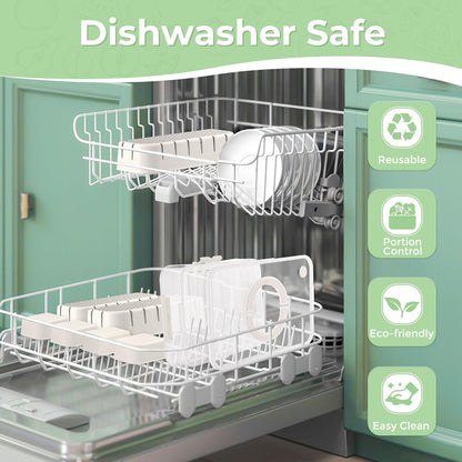 LUXEAR Divided Serving Tray with Lid and Handle Snack Box Charcuterie Container Dishwasher Safe 2Pack Snack Platters Portable Clear Organizer for Fruits, Candy, Snacks, Picnic, Party&Travel