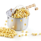 Cook N Home 02626 6-kwartowa aluminiowa maszynka do popcornu na kuchenkę, srebrna