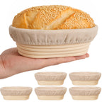 5 Inch Banneton Bread Proofing Basket Set of 6, Kikcoin Mini Sourdough Bread Baking Supplies, Small Banneton Basket Proofing Baskets for Sourdough Bread Baking