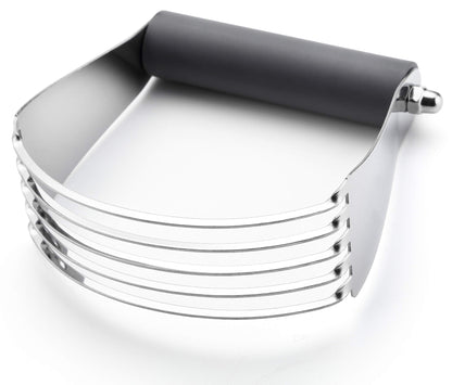 Spring Chef Dough Blender, Top Professional Pastry Cutter with Heavy Duty Stainless Steel Blades, Medium Size, Black