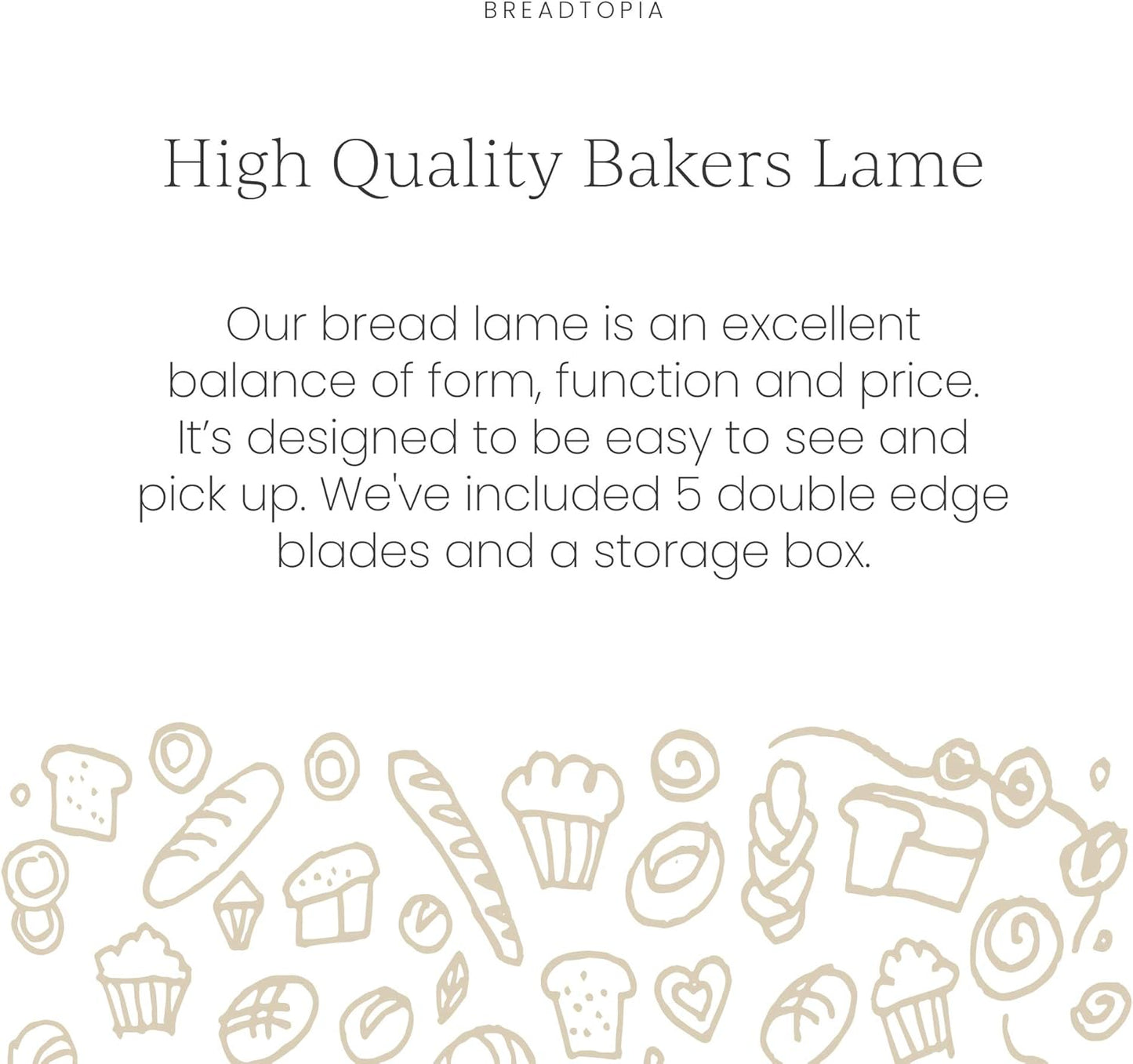 Breadtopia Bread Lame with 5 Blades & Storage Box | Premium Lame Bread Tool | Bread Lame Dough Scoring Tool | Perfect as a Sourdough Scoring Blade | Ideal Gifts for Bakers |