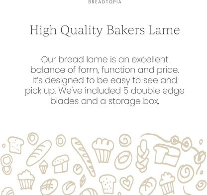 Breadtopia Bread Lame with 5 Blades & Storage Box | Premium Lame Bread Tool | Bread Lame Dough Scoring Tool | Perfect as a Sourdough Scoring Blade | Ideal Gifts for Bakers |