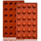 Small 15-Cavity Semi Sphere Silicone Molds Non-Stick,2 Packs Half Sphere Silicone Baking Molds for Making Jelly, Chocolates and Cake