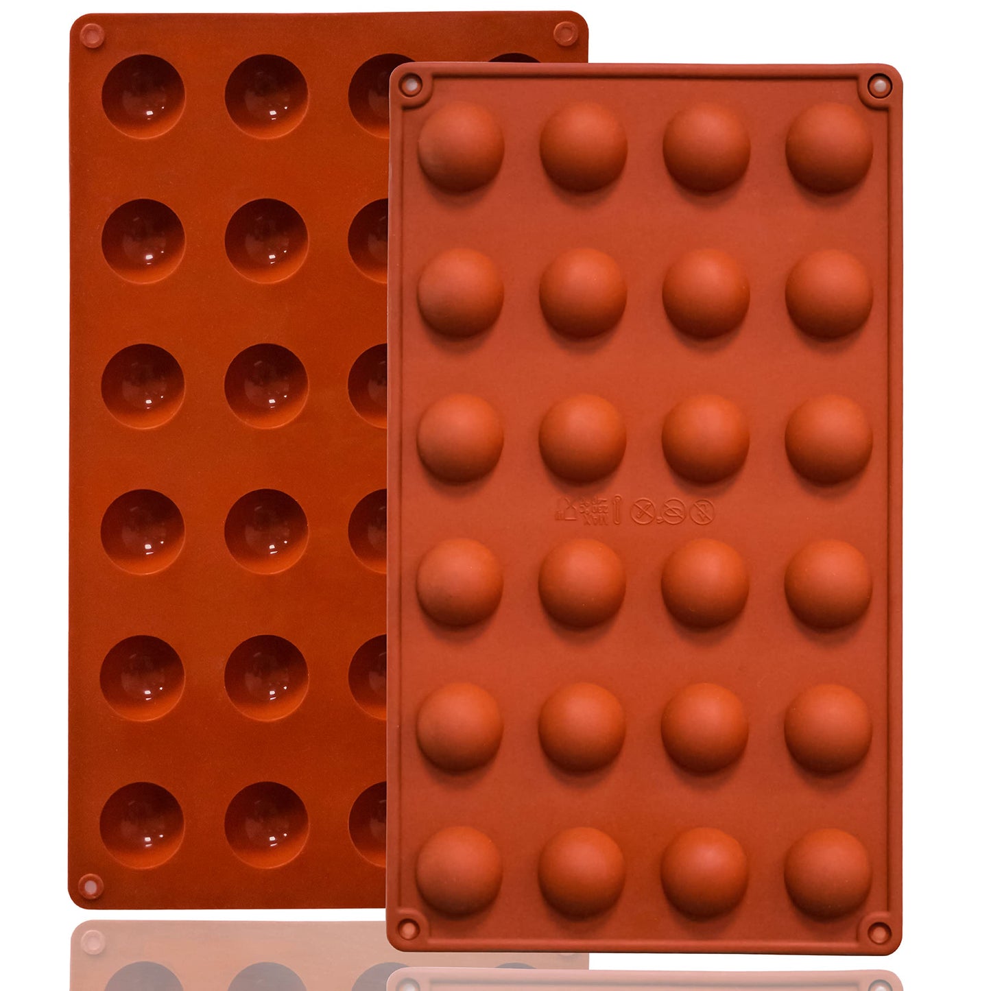 Small 15-Cavity Semi Sphere Silicone Molds Non-Stick,2 Packs Half Sphere Silicone Baking Molds for Making Jelly, Chocolates and Cake