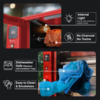 Brazylijski grill rożenowy Churrasco® z palnikiem gazowym i automatycznie obracającymi się szpikulcami do kurczaka z rożna, brazylijskiego grilla i churrasco, maszyny do shawarmy, grilla propanowego - seria 2024