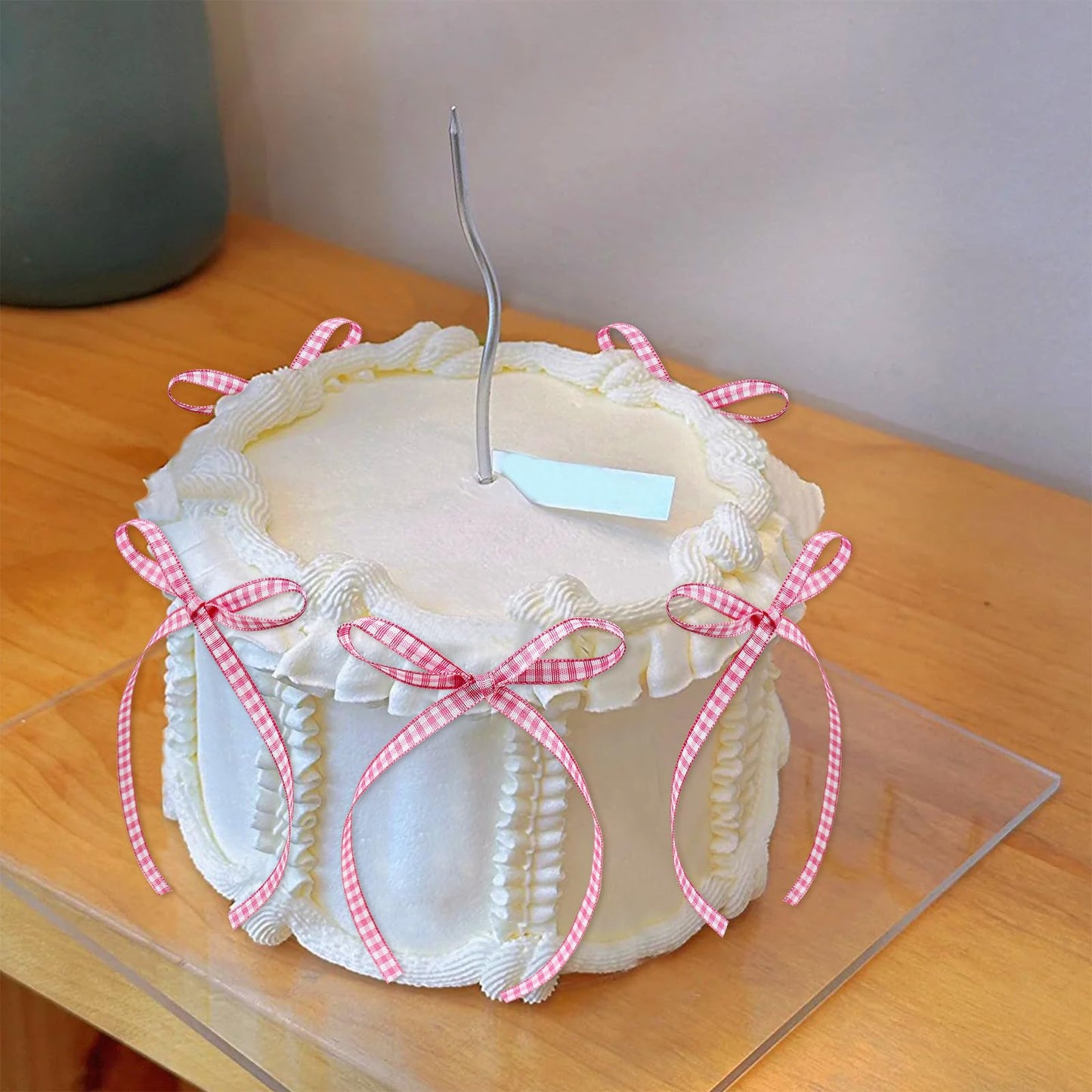 20 Pack Bow Cupcake Toppers Birthday Bowknot Ribbons Coquette Pink Bow High Footed Cup Balloon Wall Party Decorations Bridal Cake Dessert Picks Baby Girl Boy Wedding Party Supplies pink1