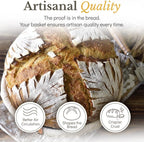 Superbaking Banneton Bread Proofing Basket, Sourdough Bread Baking Supplies, Round 9 Inch Sourdough Starter Kit, Proofing Basket for Baking, Bread Making Supplies Tools, Banneton Basket Gift Set