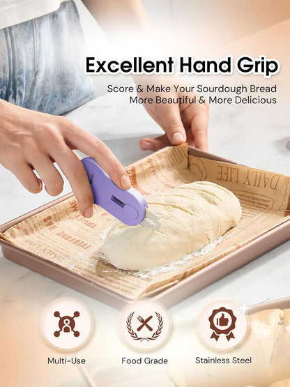 Bread Lame Sourdough Scoring Tool, Extractable & Magnetic Lame Scoring Tool, Bread Dough Cutter Slashing Razor Tool, Bread Scoring Tool for Sourdough Bread Baking - Scoring Knife