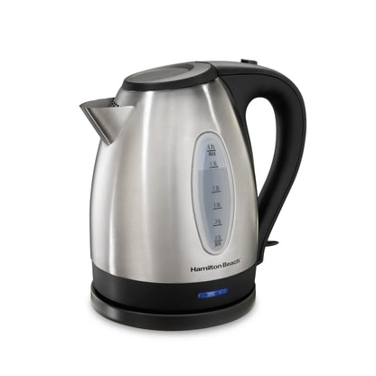 Hamilton Beach Electric Tea Kettle, Water Boiler & Heater, 1.7 Liter, Cordless Serving, 1500 Watts for Fast Boiling, Auto-Shutoff and Boil-Dry Protection, Stainless Steel (40880)