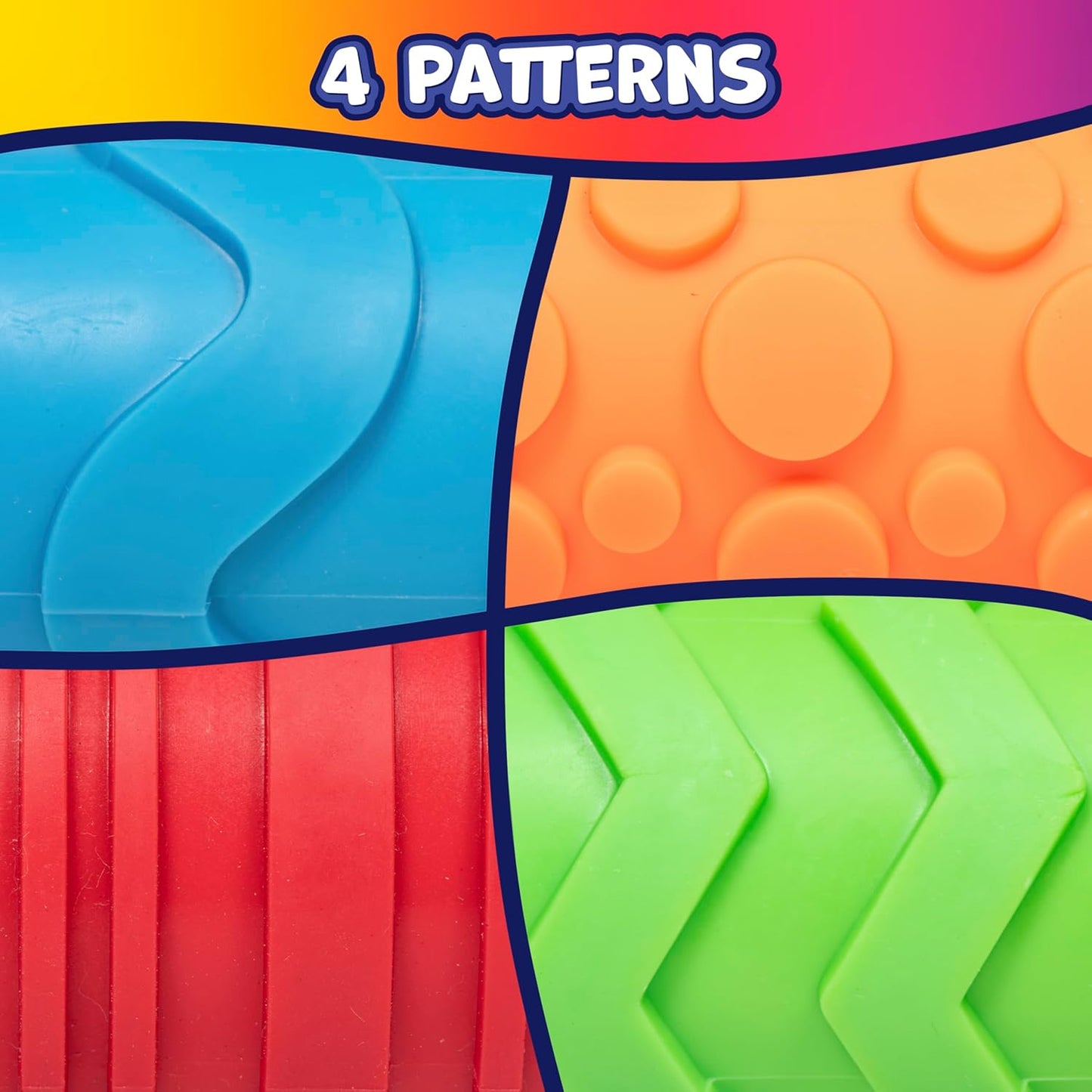 READY 2 LEARN Paint and Dough Texture Rollers | Set of 4 | Patterned Rolling Pins for Kids | Play Dough Accessories and Art Tools