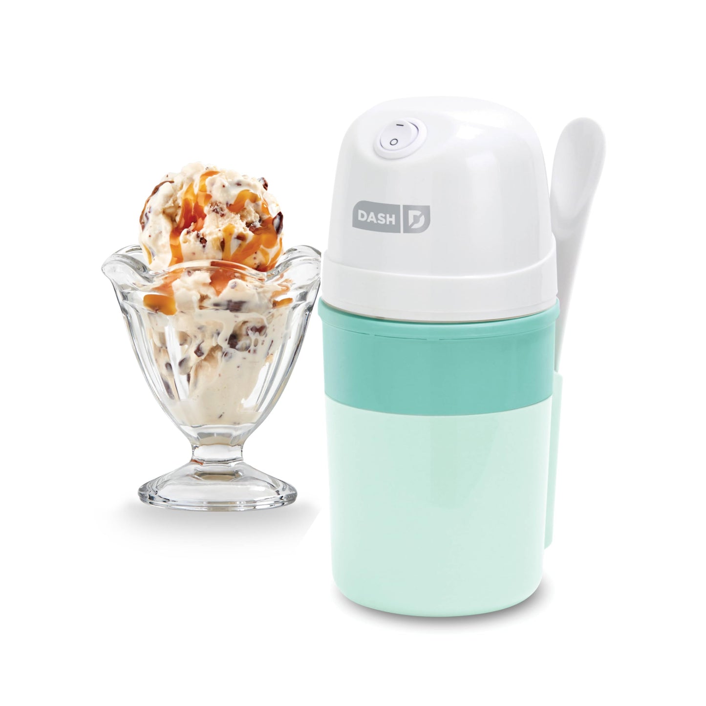 DASH My Pint Ice Cream Maker Machine (Aqua): Multi-Purpose Soft Serve Ice Cream Machine for Homemade Gelato, Sorbet, Frozen Yogurt, Includes Mixing Spoon, Easy to Clean and Store