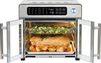 Emeril Lagasse Extra Large French Door Air Fryer Toaster Oven Combo, 25 Cooking Functions and Digital Controls, 7 Accessories Included, Stainless Steel Finish, 26QT Capacity