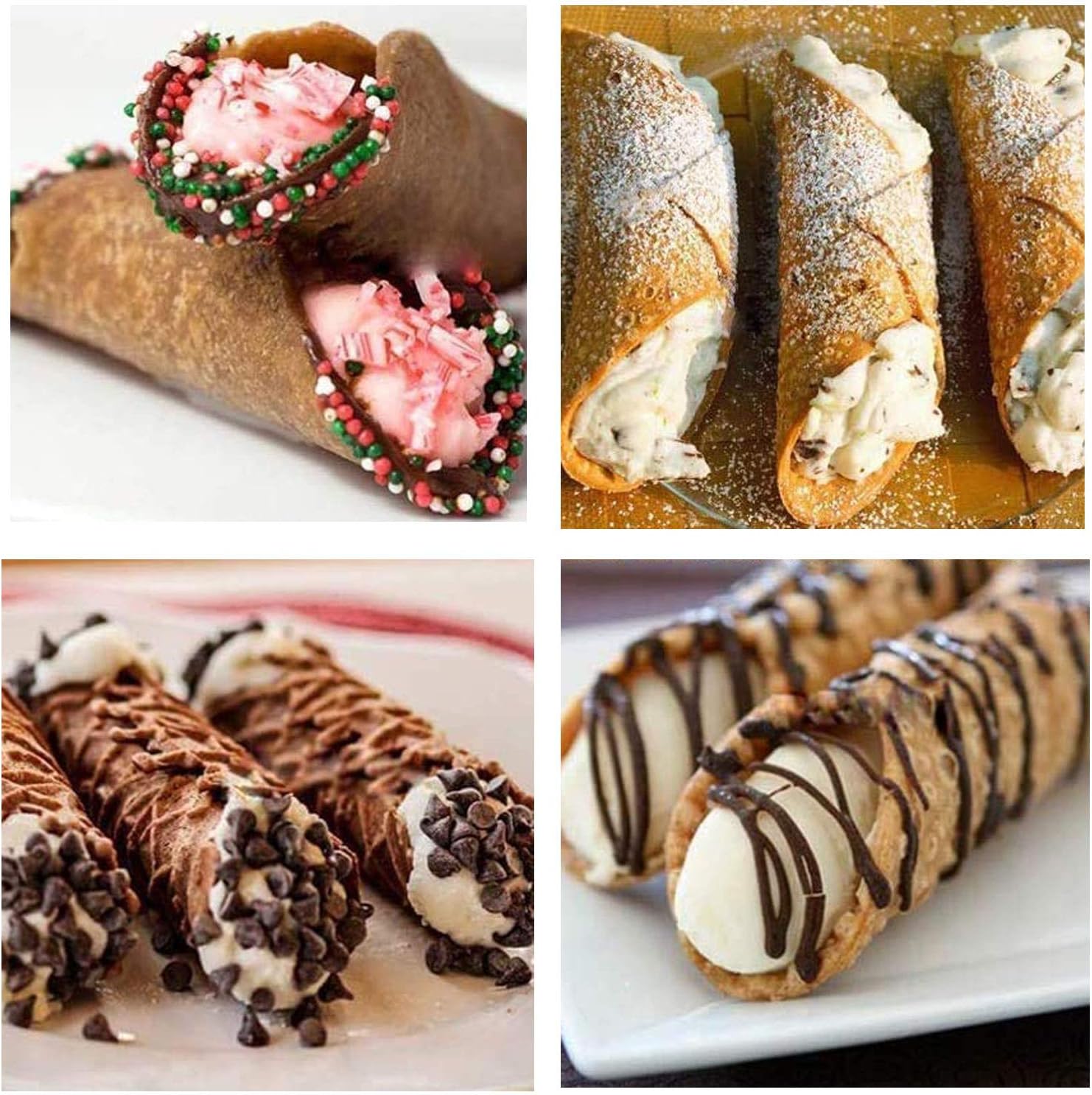 Woohome 34 PCS Stainless Steel Cannoli Form Tubes, Cream Horn Mold, 20 PCS Diagonal Shaped and 10 PCS Cone Tubular Shaped Mold,Baking Moulds Tubes for Danish Pastry Cream Roll Mold